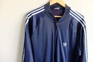 Vintage Adidas tracksuit jacket trefoil 70s/80s Blue Keylan ATP made in USA M 2