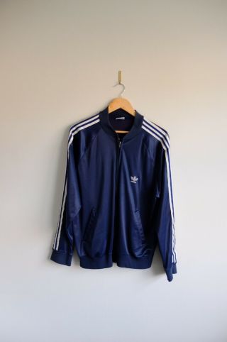 Vintage Adidas tracksuit jacket trefoil 70s/80s Blue Keylan ATP made in USA M 3