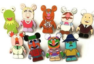 Disney Muppets Vinylmation (9) Muppet Pins,  Miss Piggy,  Kermit,  Fozzie,  Chef,  Etc,