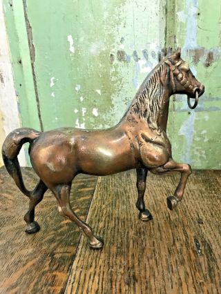 Vintage Old Metal Brass Copper ? Horse Figurine Sculpture Ornament
