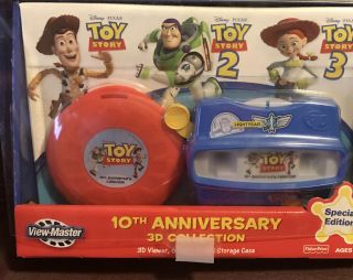 Disney Toy Story 1,  2,  3 10th Anniv View - Master,  3d Viewer,  Reels,  Case Nib Rare