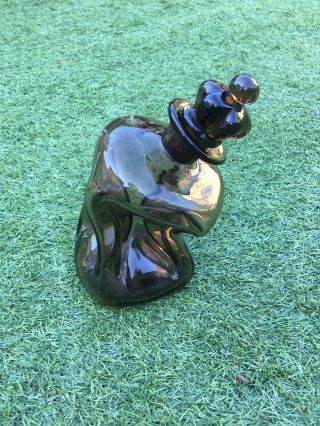 Vintage Brown Holmegaard Kluk Drunk Decanter Glass Bottle Crown Jacob Bang