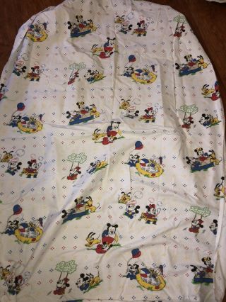 Guc Vintage Baby Disney Fitted Crib Sheet Mickey Minnie Pluto Bubbles Balloon