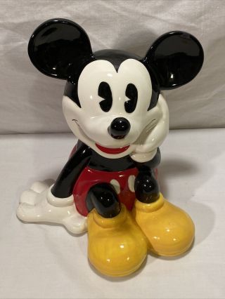 Vintage Mickey Mouse Cookie Jar By Treasure Craft/disney Co