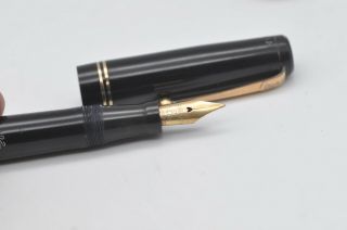 Rare Vintage Mabie Todd Swan Leverless L212/60 Fountain Pen Black 14ct Gold Nib
