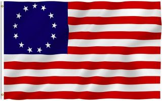 Betsy Ross Flag Usa Flag Banner Brass Grommets Canvas Header 3 X 5 Ft