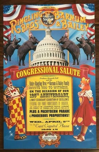 Ringling Bros And Barnum & Bailey Circus Poster,  Congressional Salute,  1995