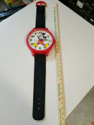 Vintage 33 " Walt Disney Productions Mickey Mouse Watch Wall Clock Lorus Quartz