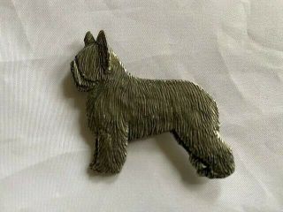 Briard Standing Pin Pewter Herding Dog Jewelry By Cindy A.  Conter Cac