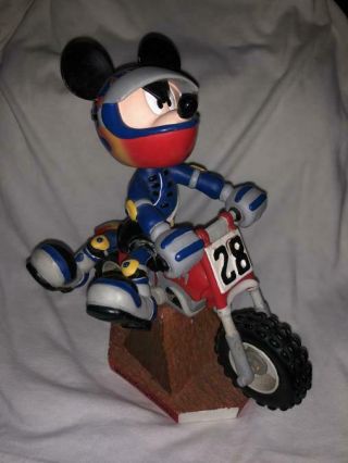 Vintage Walt Disney World Mickey Mouse Bobblehead Dirt Bike Motorcycle Figure