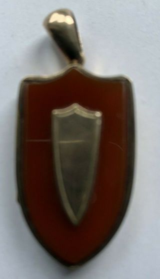 Vintage Shield Shaped Double Sided Photo Locket Pendant Metal Etc? 30mm X 20mm