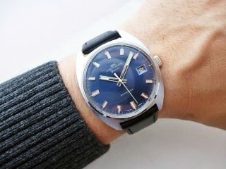 Rare Swiss Jaquet - Girard Automatic Date Vintage Wristwatch 1970 