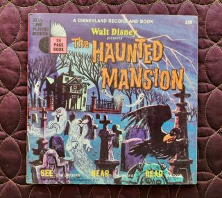 1970 Walt Disney The Haunted Mansion 33 Lp Record & Book 339 " Exc.  "