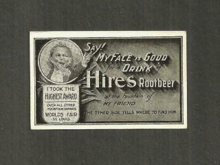 1904 Promo Card STEIN OR GLASS HIRES ROOTBEER St.  Louis World ' s Fair 2