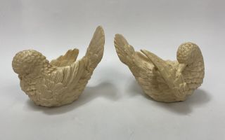 Set Of 2 Vtg A.  Santini Italian Dove Moulded Sculptures