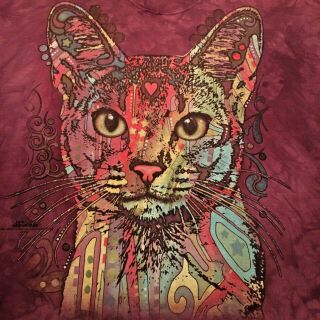 Cool Psychedelic Cat T - Shirt By The Mountain - 2013 Dean Russo Art - - (xl)