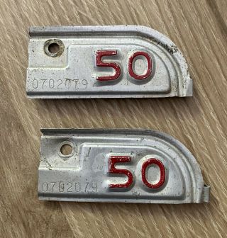 Vintage Pair 1950 California Vehicle Car Truck License Plate Registration Tags