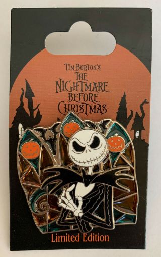 Disney Pin 79675 Nightmare Before Christmas Halloween 2010 Jack Stained Glass