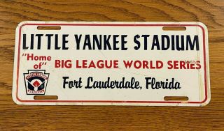 Little Yankee Stadium Baseball Metal Booster License Plate Car Tag Florida