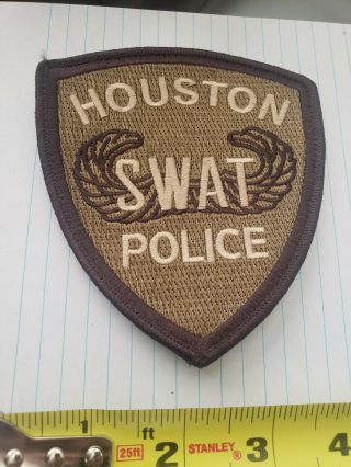 Houston,  Texas Police Swat Patch With Sticky Back That Rhymes With Melcro