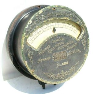 Vtg Antique Weston Ammeter Electrical Instrument Company No.  72675 Gauge Meter