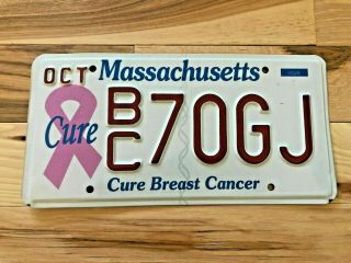 Massachusetts Cure Breast Cancer License Plate
