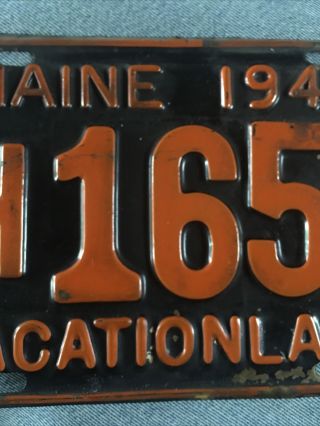 Maine License plate vintage 1948 Brass “H” for HIRE / TAXI.  RARE PLATE 3
