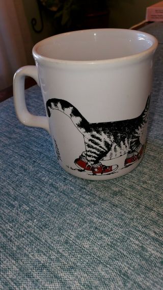 B Kliban Cat In Red Sneakers Vintage Mug England Kiln Craft Coffee Cup