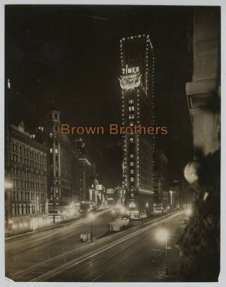 Vintage 1915 Ny @ Night Times Square Wwi Victory Patriotic Lighted Sign Photo 2
