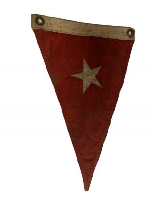 Vintage Red W White Star Pendant