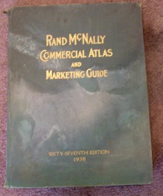 Rand Mcnally Commercial Atlas & Marketing Guide - 1936,  Supplement