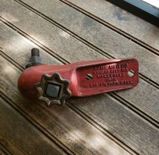 Vintage 1941? Cast Iron Acme Trailer Hitch Receiver W/ 1 7/8 " Ball No.  210 Red