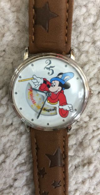 Walt Disney World 25th Anniversary Fantasia Sorcerer Mickey Mouse Animated Watch