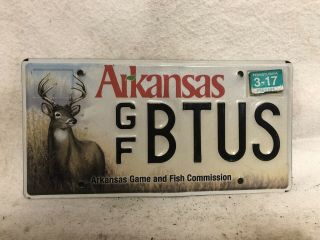 2017 Arkansas Game And Fish Commission License Plate Deer