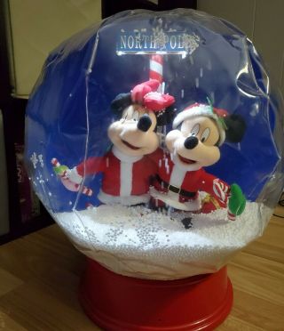 Disney Airblown Inflatable Mickey & Minnie Mouse Christmas Snow Globe by Gemmy 3