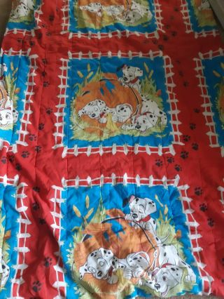 Vintage Disney 101 Dalmatians Dogs Blanket Quilt 90 