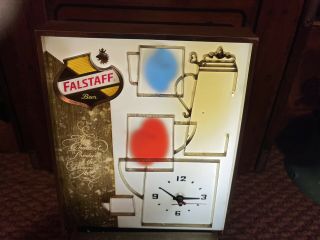 Vintage Falstaff Beer Motion Sign And Clock.