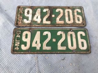 Vintage 1924 California License Plate Set Pair Classic