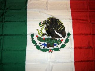 Large Mexican Flag 4ft X 6ft Clear Sharp Color Smooth Polyester