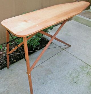 Vintage Wooden Folding Ironing Board In Fine With Metal Frame
