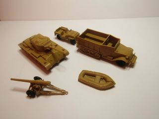 Marx Vintage Desert Fox/desert Patrol Playset Of American Yellow Tan Vehicles 2
