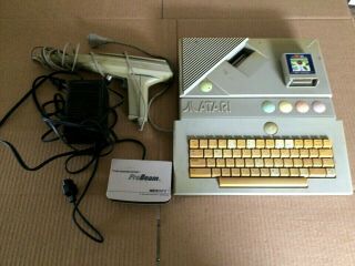 Vintage Atari Xe System - Computer - Keyboard - Gun - Power Pack -