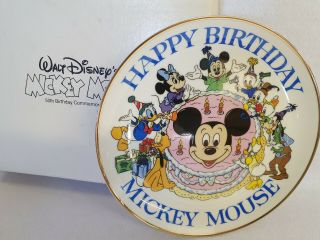 Disney Mickey Mouse 50th Birthday Anniversary Collectors Plate - Boxed