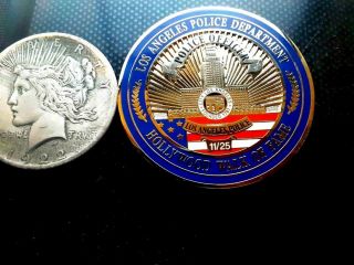 Rare Lapd Hollywood Walk Of Fame 07/25 Spiderman Challenge Coin