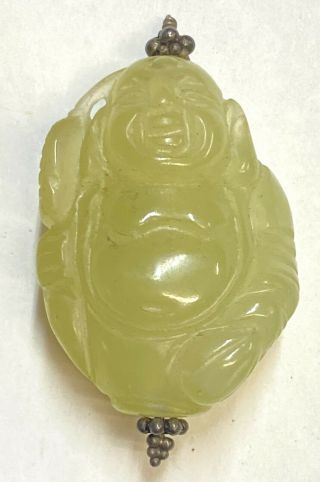 Rare Vintage Carved Jade Buddha Pendant 35 Grams Estate Found 35