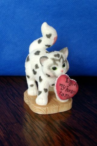 1999 Enesco Calico Kitten " I Give My Heart To Mew " (made For Abbey Press)