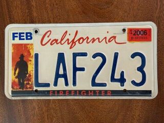 California License Plate - Firefighter - 2006