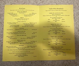 AT&SF RR — Santa Fe 1941 El Capitan dining car breakfast menu 3