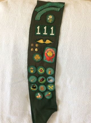 Vintage 1960’s Girl Scout Sash,  Badges & Pins,  Los Angeles