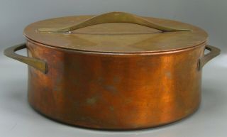 Vtg Dansk Denmark Jens Quistgaard Copper Brass Covered Cookware Pot Pan & Lid 3